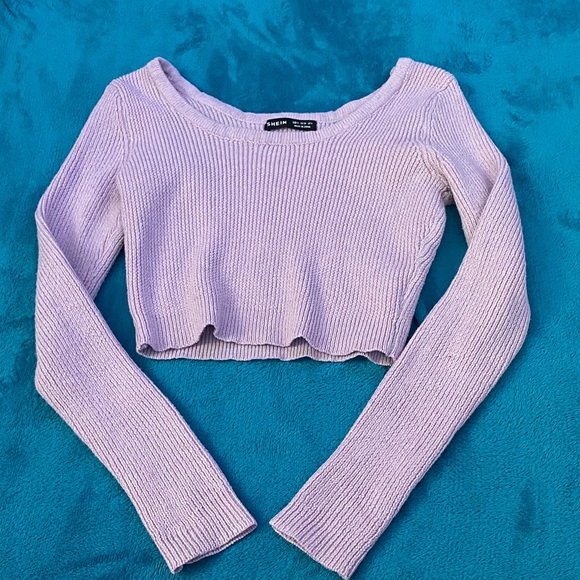 SHEIN Tops - SHEIN juniors light purple long sleeve crop top